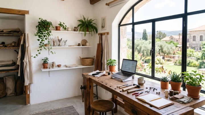 Atelier d’un artisan indépendant baigné de lumière