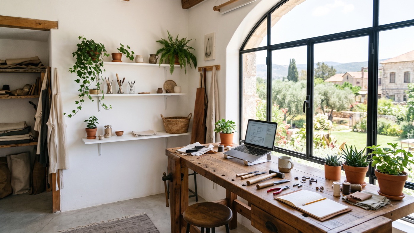 Atelier d’un artisan indépendant baigné de lumière